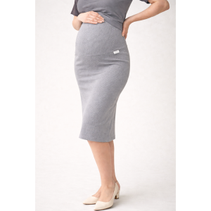 Юбка-карандаш для беременных в рубчик с регулировкой живота, хлопок, черный/серый/бежевый, XS–XXXL, Украина